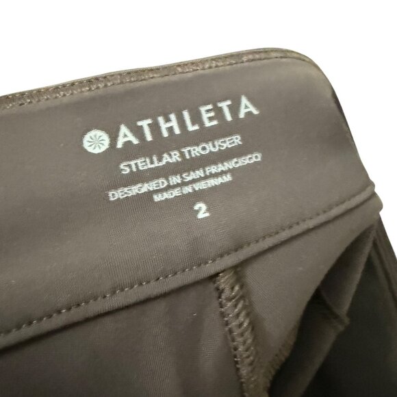 Athleta Chocolate Brown Stellar Modern Ankle Zip Trouser Pants Womens Size 2 - Picture 3 of 7
